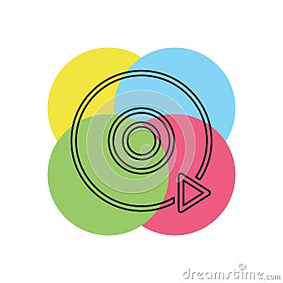 play dvd button - media or music player Stock Photo