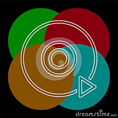 Play dvd button - media or music player Vector Illustration