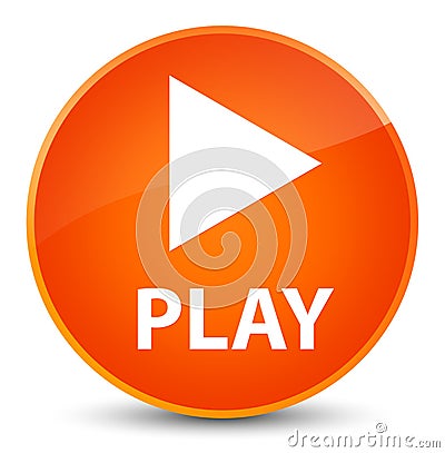 Play elegant orange round button Cartoon Illustration