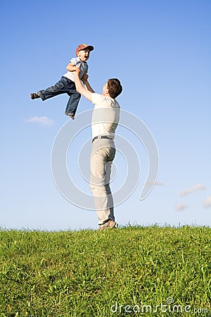 Play with father 5 Stock Photo