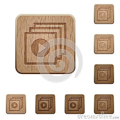 Play files wooden buttons Stock Photo