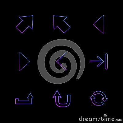 play , forword , reset ,arrows , directions , left , right , po Vector Illustration