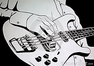 Play the guitar. Art illustration Cartoon Illustration
