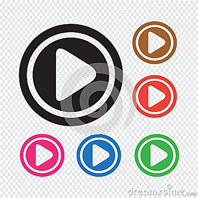 Play icon button Vector Illustration