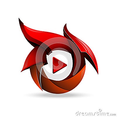 Play icon design blade vector Vector Illustration