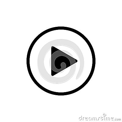 Play icon isolated button or video player sign. Web media symbol. Multimedia interface Vector Illustration