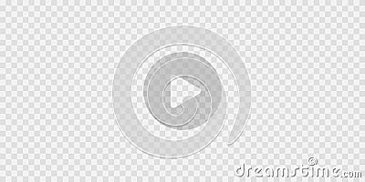 Play icon on transparent background. Video player template. Empty movie computer or television screen. Push, click Vector Illustration