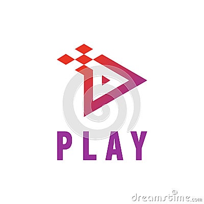 Play Icon Video And Music Application Button Design. Creative Template Logo Vector Illustration Vector Illustration
