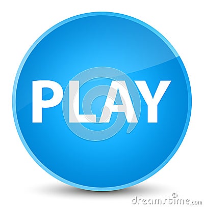 Play elegant cyan blue round button Cartoon Illustration