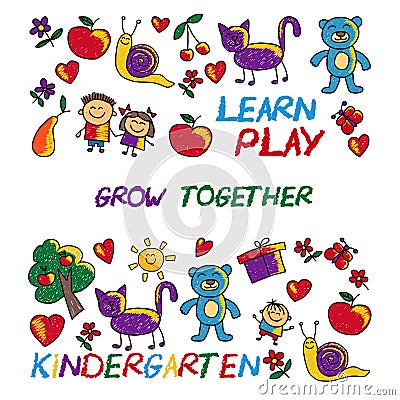 Play Learn and grow together Vector image Vector Illustration