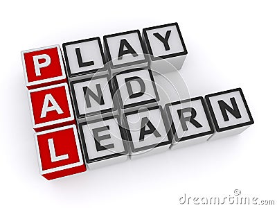 Play and learn word blocks Stock Photo