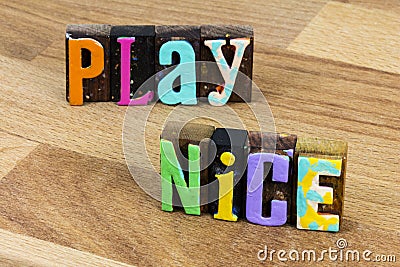 Play nice day school children work hard be happy Stock Photo