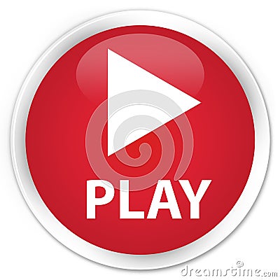 Play premium red round button Cartoon Illustration