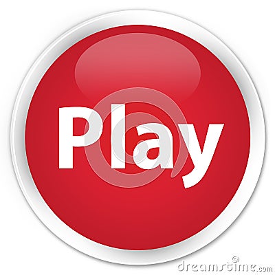 Play premium red round button Cartoon Illustration