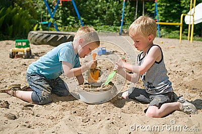 Play in the sandbox Stock Photo