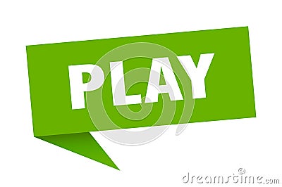 play speech bubble. Vector Illustration