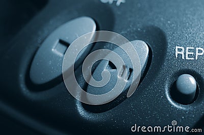 Play and stop button device. Stock Photo