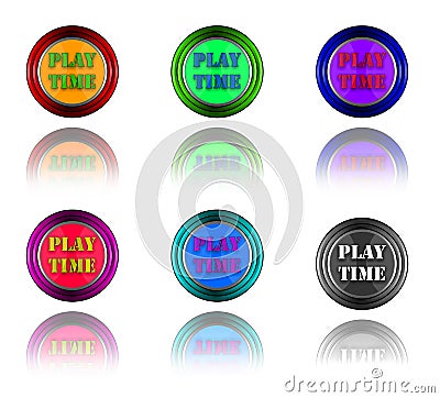 Play time fun buttons. Stock Photo