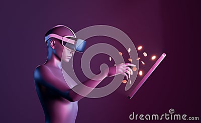 Play to earn and metaverse concept Stock Photo