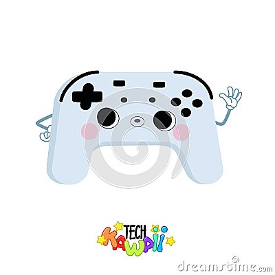 Play video game controller kawaii vector cartoon character Vector Illustration