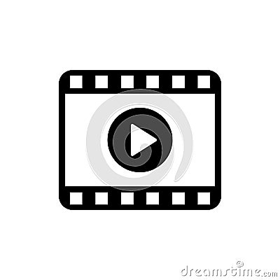 Play video icon. Movie icon. Video player symbol Cartoon Illustration