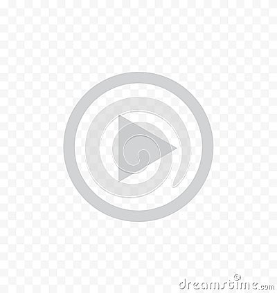 Play video icon on transparent background. video player interface. flat style. play button sign Stock Photo