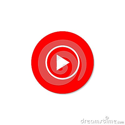 Play Video. Red button on a white background Vector Illustration