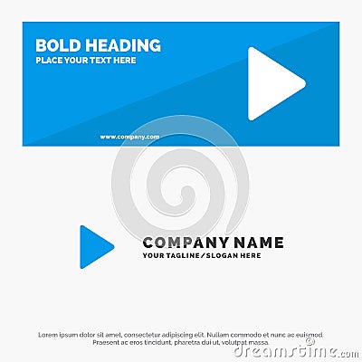 Play, Video, Twitter SOlid Icon Website Banner and Business Logo Template Vector Illustration