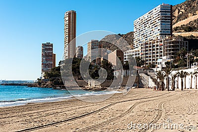 Playa de la Albufereta. Alicante Editorial Stock Photo