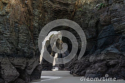 Playa de las Catedrales Bbeach in Galicia in northern Spain Stock Photo