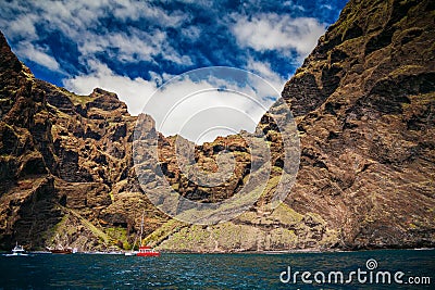 Playa de Masca from the ocean Stock Photo