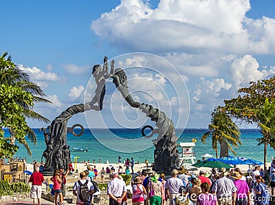 Playa del Carmen monument Yucatan Mexico Editorial Stock Photo