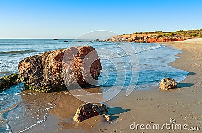 Playa del Moro beach in Alcossebre, Spain Stock Photo