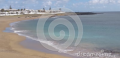 Playa honda con mare calmo Stock Photo