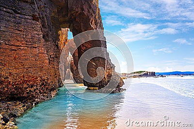 Playa las catedrales Catedrais beach in Galicia Spain Stock Photo