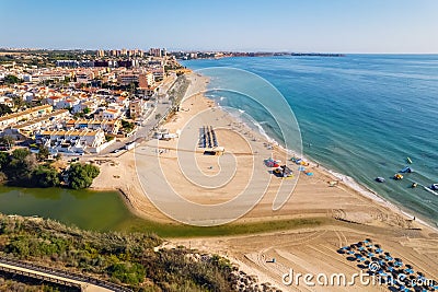 Playa Mil Palmeras drone point of view Stock Photo