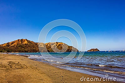 Beautiful Playas del Coco with Coastal Mountain in Background Stock Photo