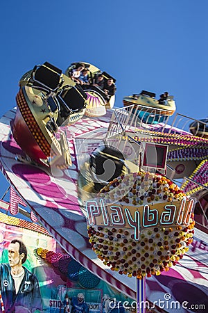 Playball carousel at Oktoberfest in Munich, Germany, 2015 Editorial Stock Photo