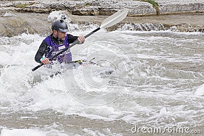 Playboat in River Race - Port Hope, March 31, 2012 Editorial Stock Photo