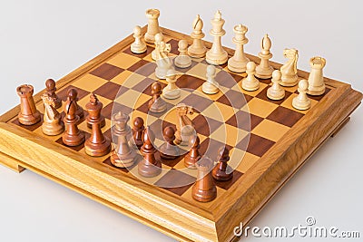 Played chess debut on Board Stock Photo