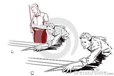 Player in billiards. Vector illustration. Vector Illustration