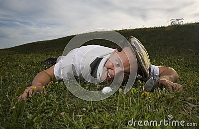 Player gone mad. Stock Photo