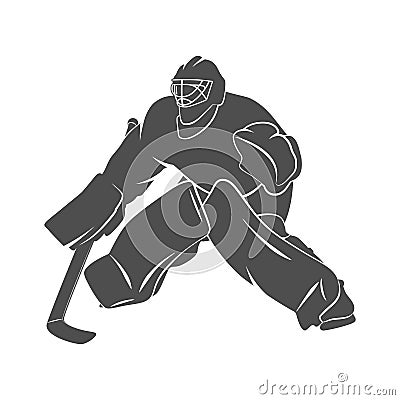 Player hockey goalie Vector Illustration