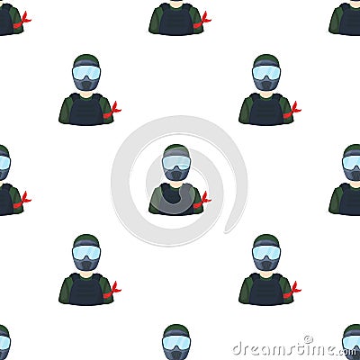 A player in paintball.Paintball single icon in cartoon style Vector Illustration