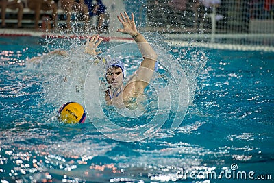 Players in action at water-polo game Editorial Stock Photo