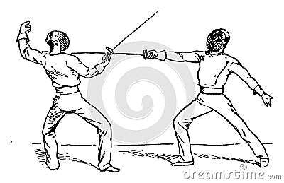 Fencing vintage illustration Vector Illustration