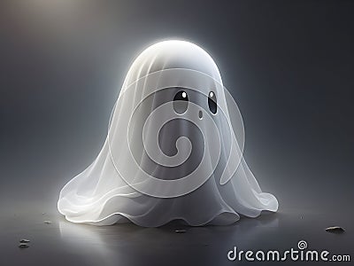 A Playful and Approachable Small Ghost Drawing Stock Photo