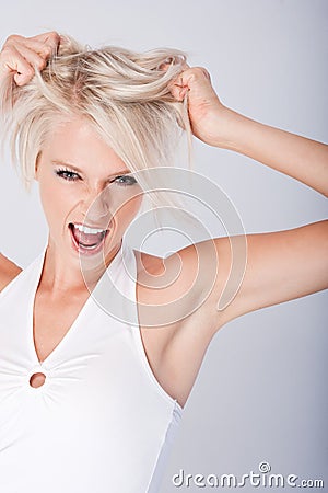 Playful beautiful young woman Stock Photo