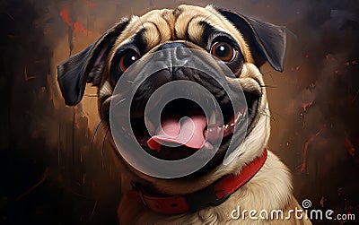 Playful Bull Dog with Tongue Out. Generative AI Stock Photo