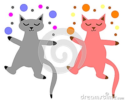 Playful Cats Set Stock Photo